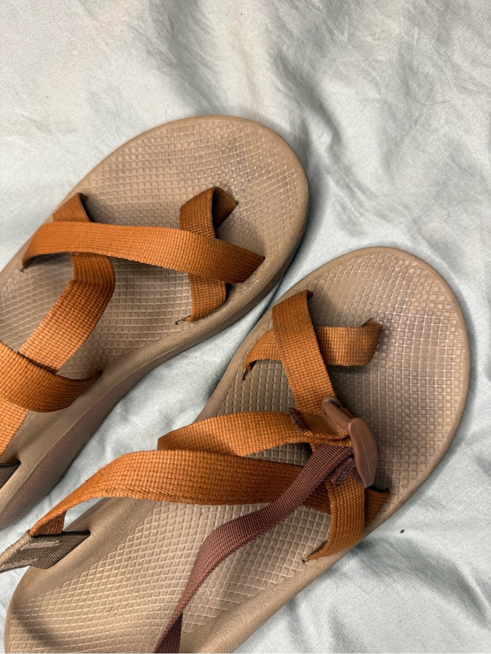 Chaco Men's Z/1 Classic Sandals Burnt Orange and Tan Size 12 - Picture 2 of 7